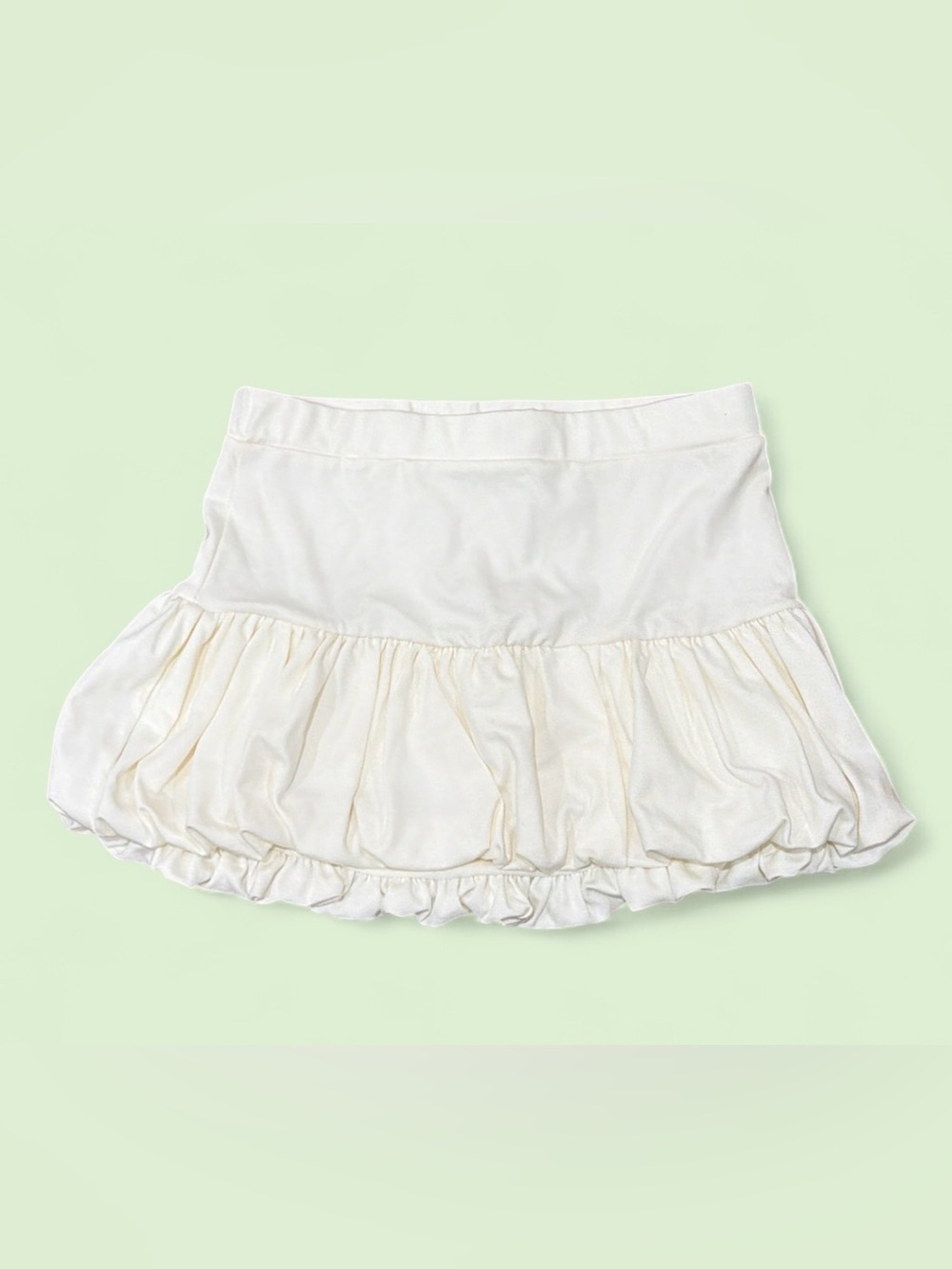 Fashion Nova Cream Ruffle Mini Skirt